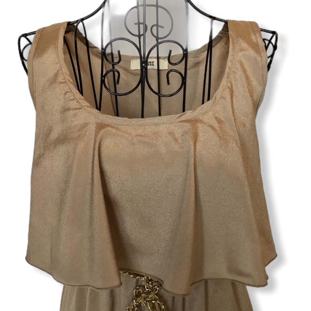 ISSI Sleeveless Belted Mini Dress Size Small - Picture 4 of 7